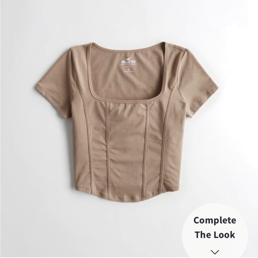 NWOT Seamed Square-Neck Baby Tee